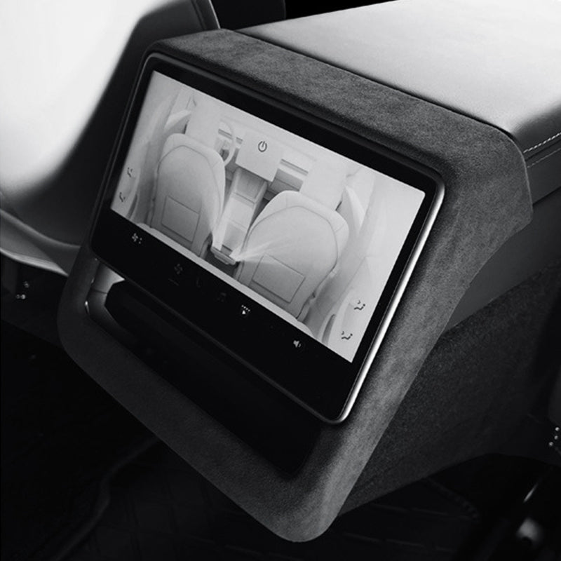 Rear Display Frame In Tumbled Leather for Tesla Model 3 Highland - acetesla