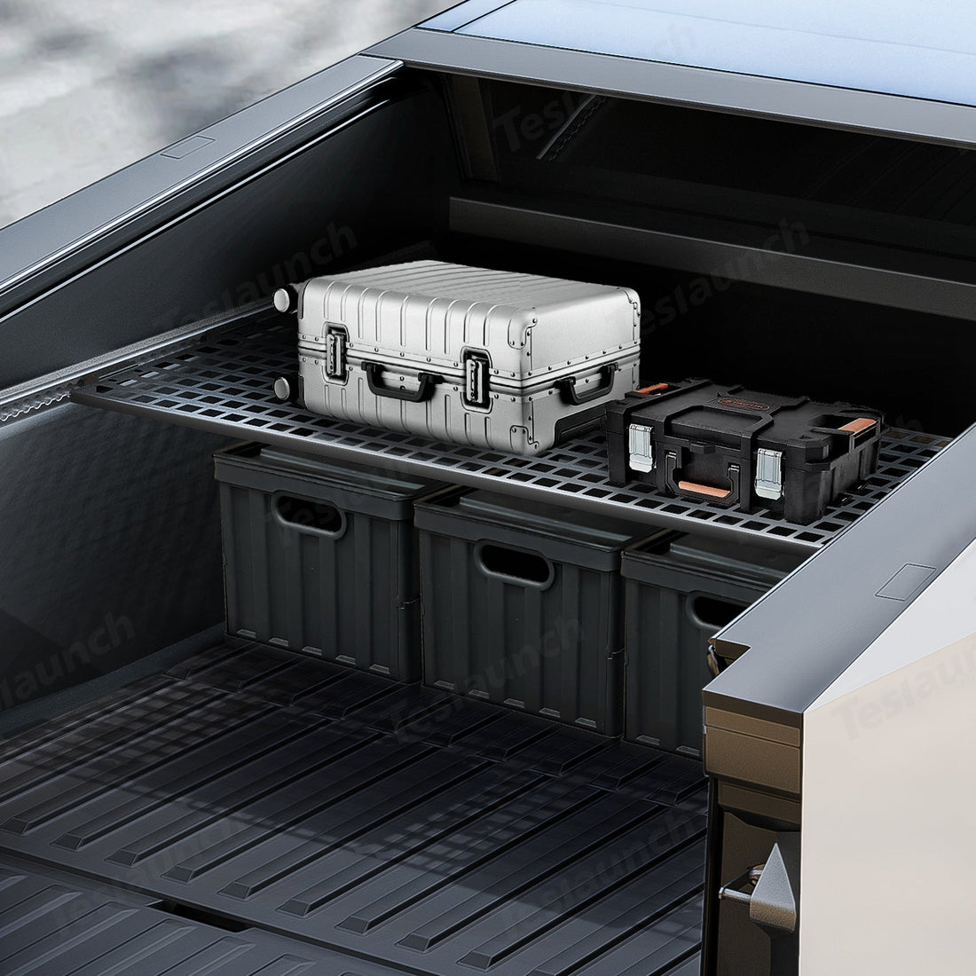 Rear Trunk L - Track Molle Cargo Shelf Rack for Cybertruck - acetesla