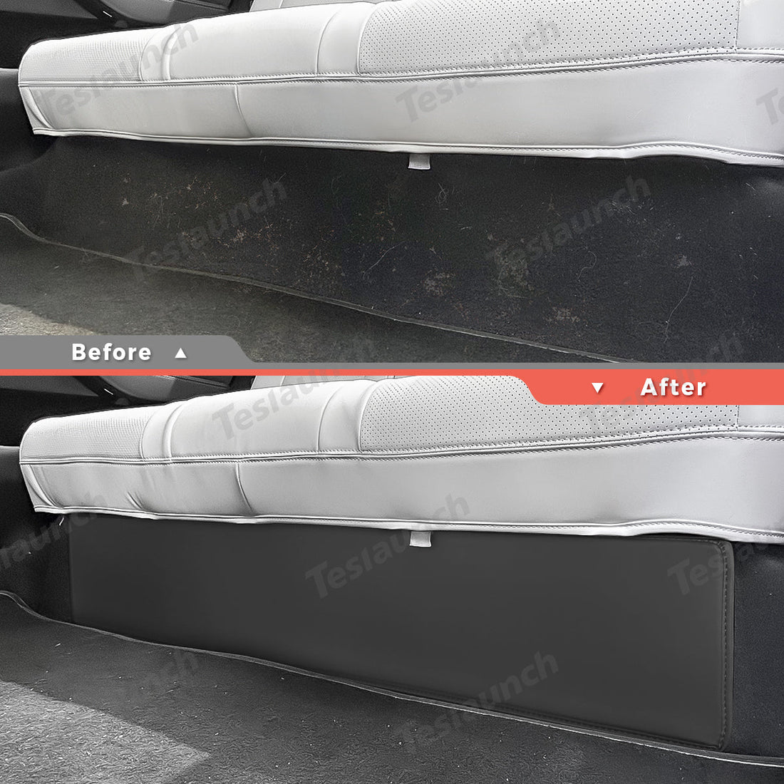 Rear Under - Seat Kick Guard – Nappa Leather Protector for Tesla Model Y Juniper 2025+ - acetesla