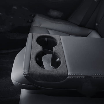 Rear Water Cup Holder Cover Trim Alcantara Suede for Tesla Model 3 Highland - acetesla