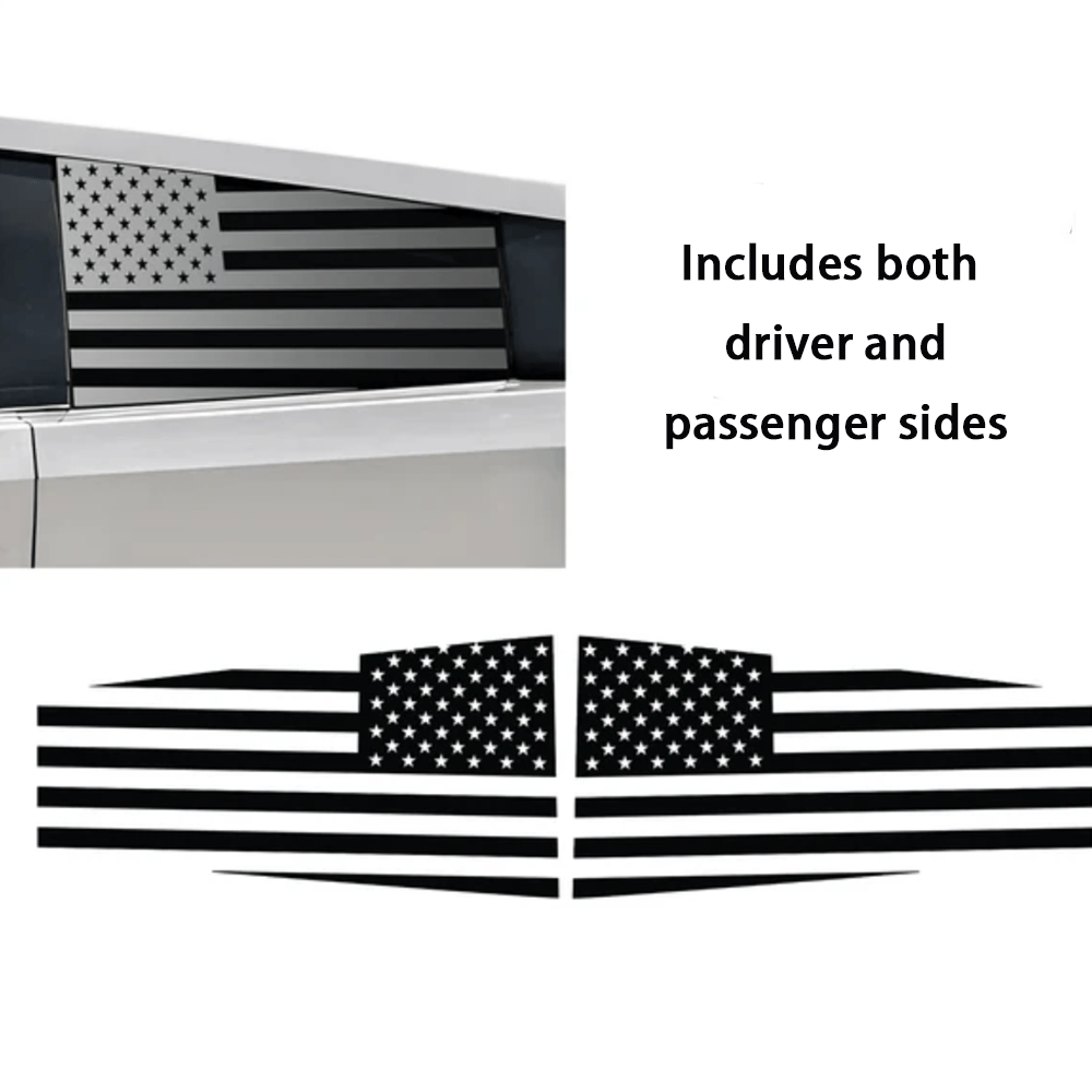 Rear Window American Flag Vinyl Stickers (2PCS) for Tesla Cybertruck - acetesla