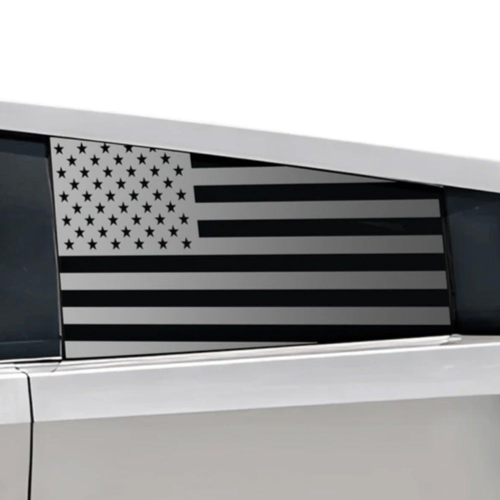 Rear Window American Flag Vinyl Stickers (2PCS) for Tesla Cybertruck - acetesla