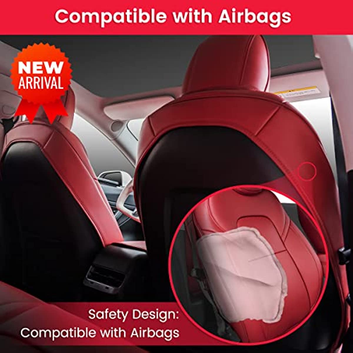 Red Seat Covers for Tesla Model 3