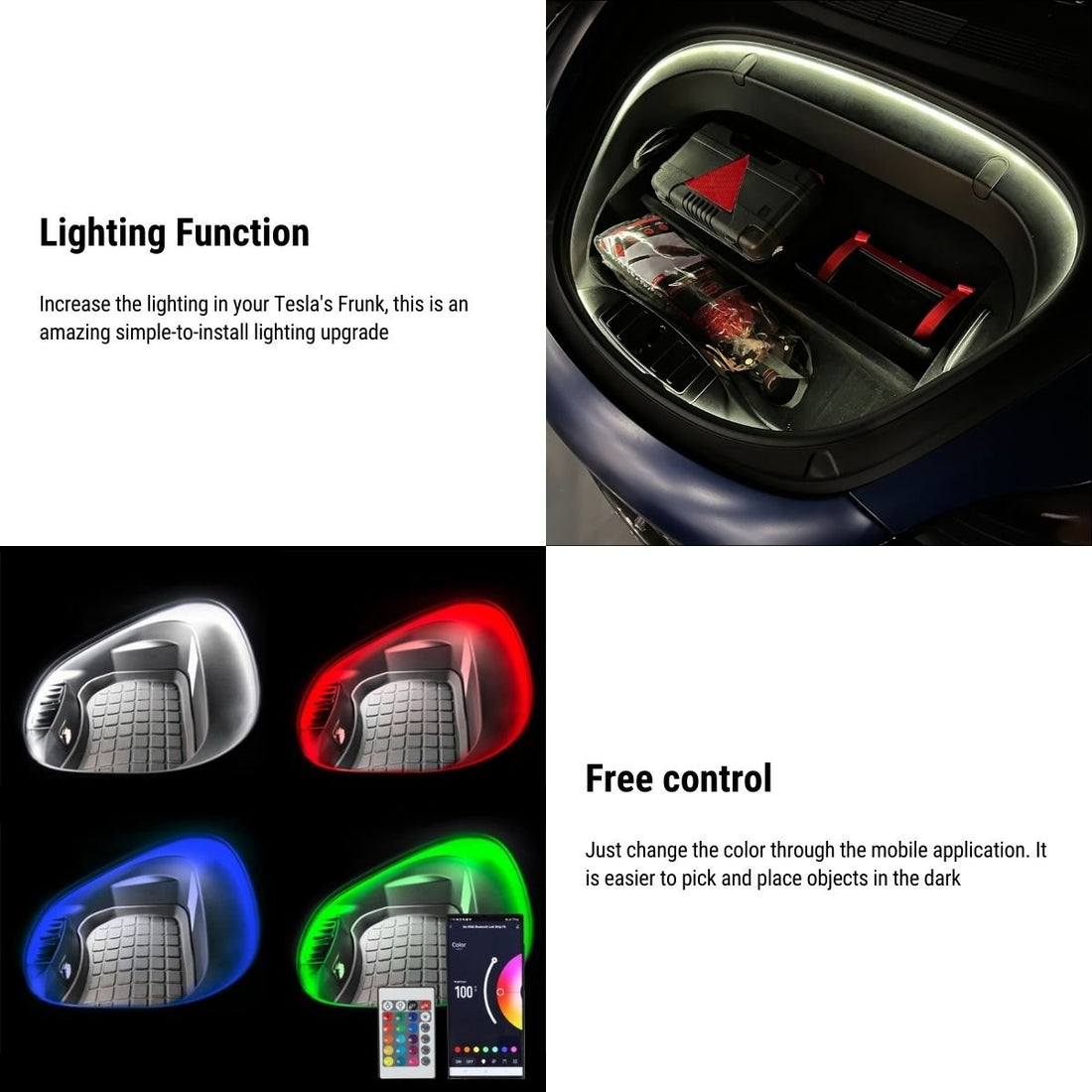 RGB LED Frunk Light Strip for Model 3 / Y / S / X - acetesla