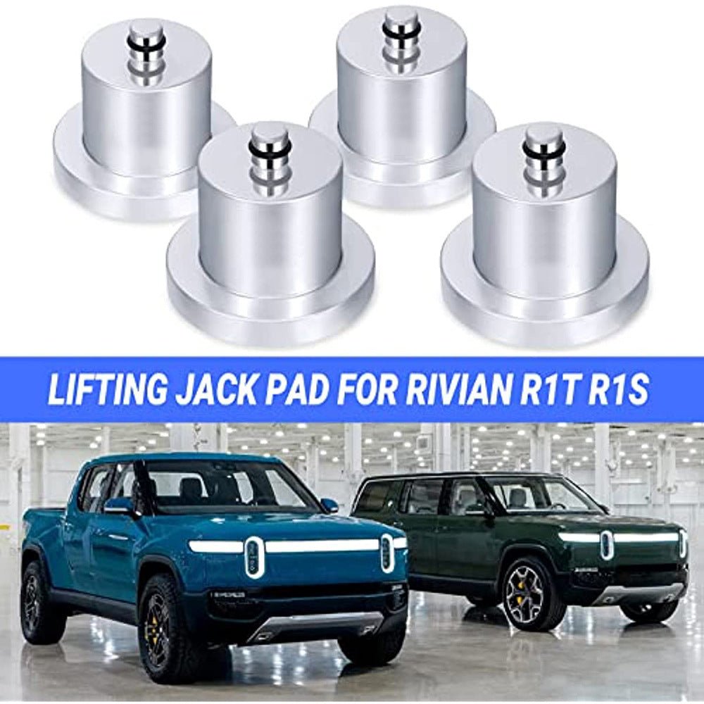 Rivian R1T R1S Aluminum Jack Stand Pads Silver 4 Pack Rivian Exterior Accessoris - acetesla