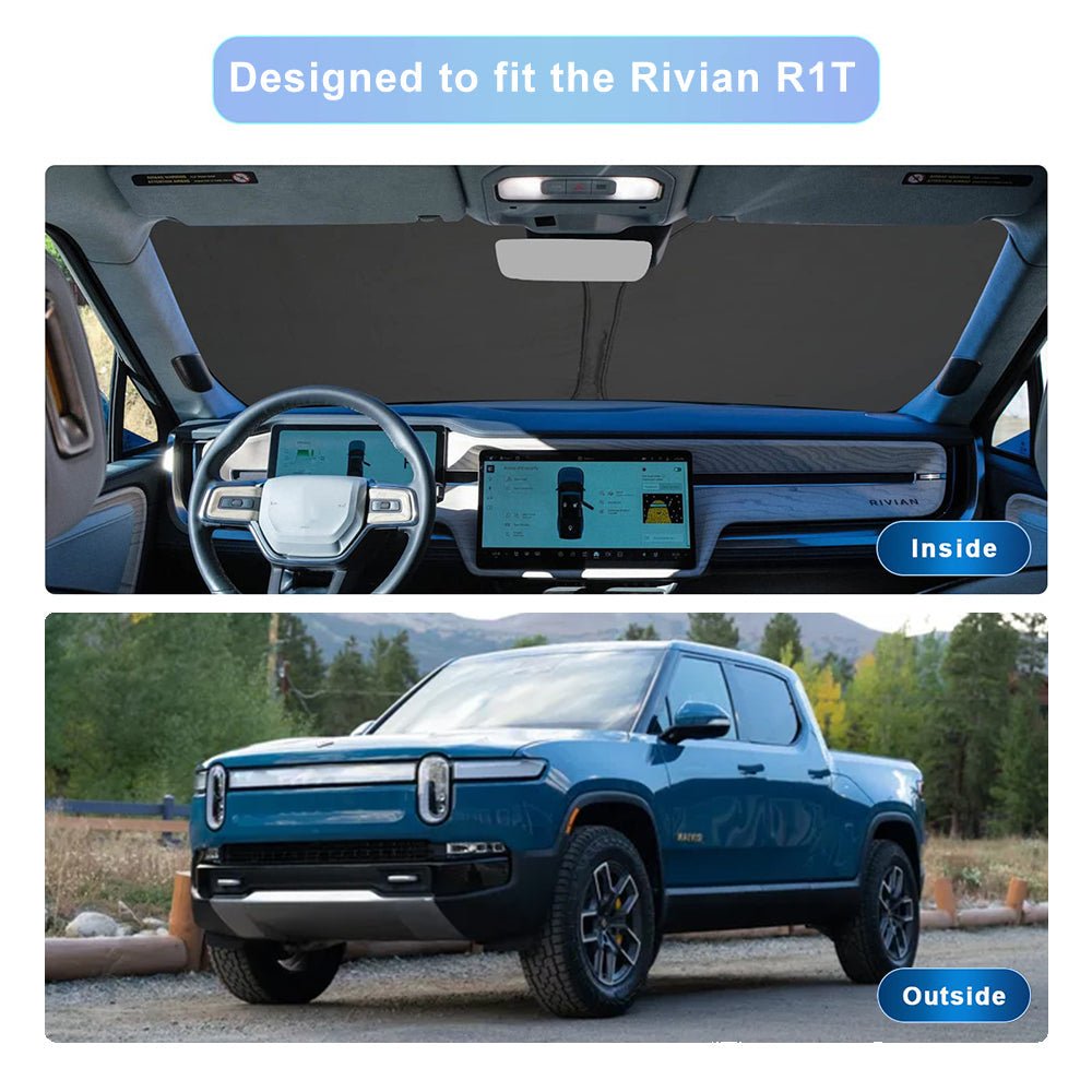 Rivian R1T R1S Front Windshield Sunshade 5-Layer Foldable Windshield Sun Shade Rivian R1T R1S Accessories - acetesla