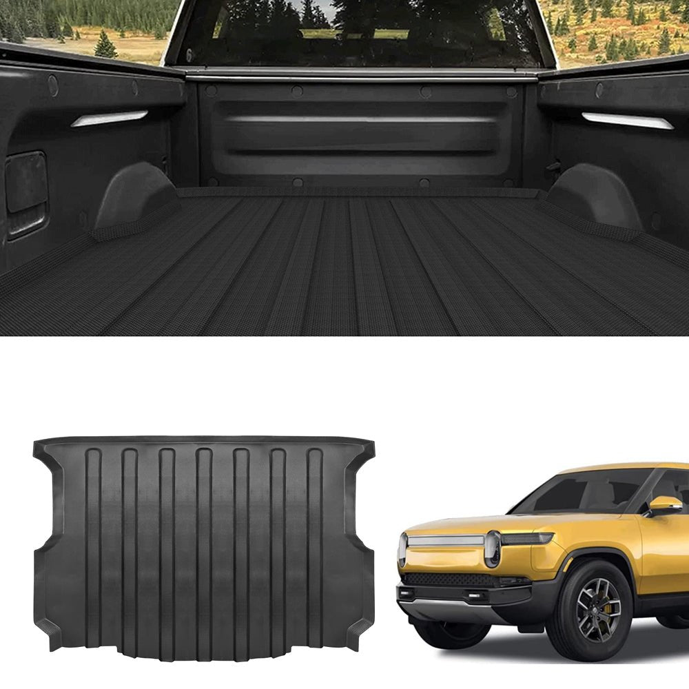 Rivian R1T Truck Bed Mat Liner Foldable Rivian Truck Accessories All Weather R1T Truck Rugged Bed Liner - acetesla