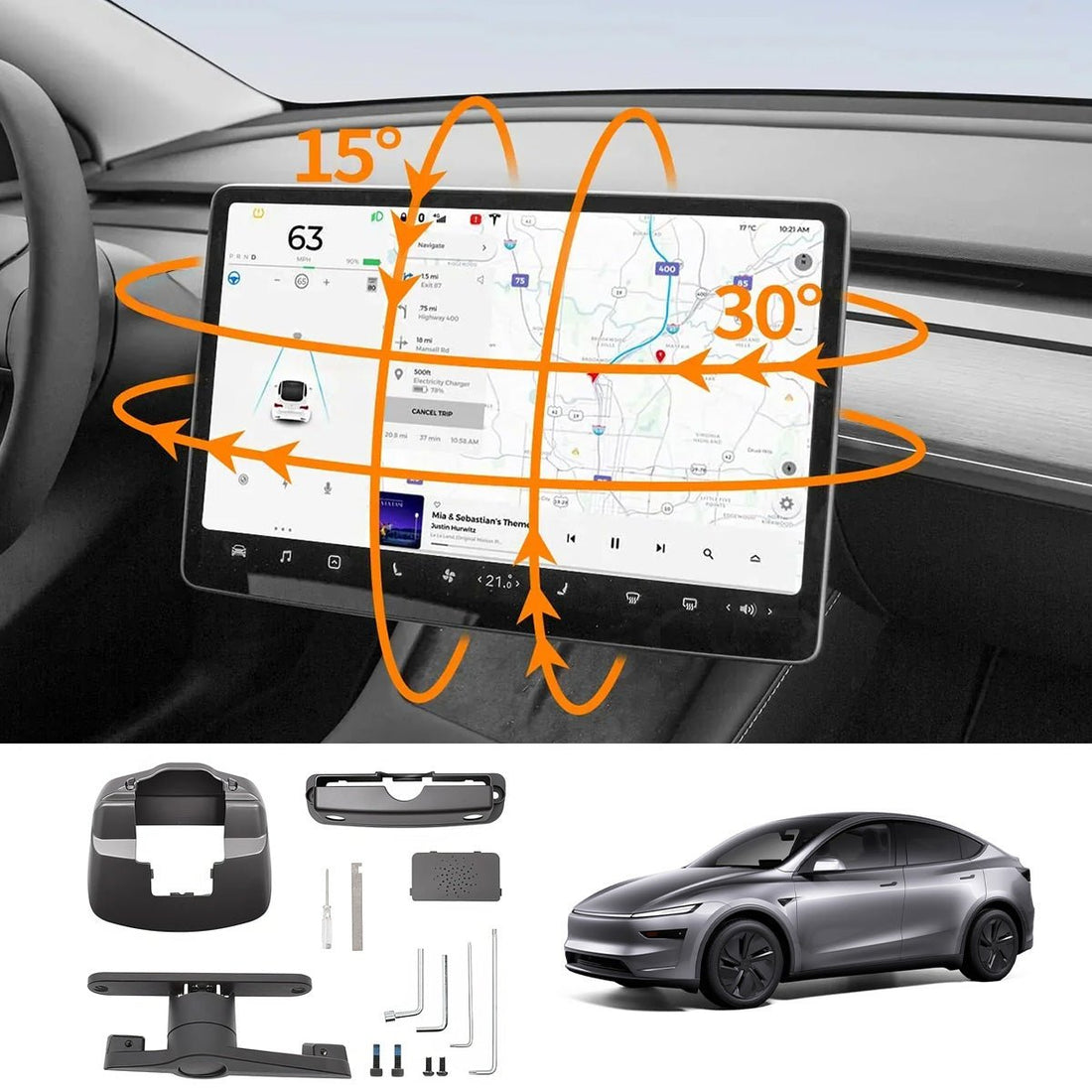 Screen Rotating Swivel Mount for Tesla Model Y Juniper 2025+ - acetesla