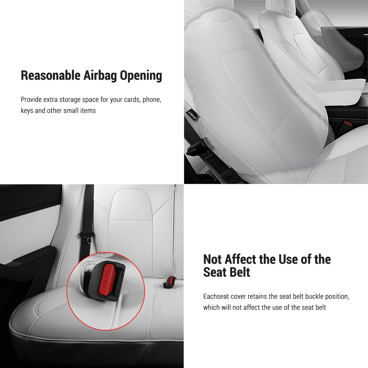 Seat Covers for Only Front Seats/Rear Seats for Tesla Model 3 2017-2023 & Model Y 2020-2023 - acetesla