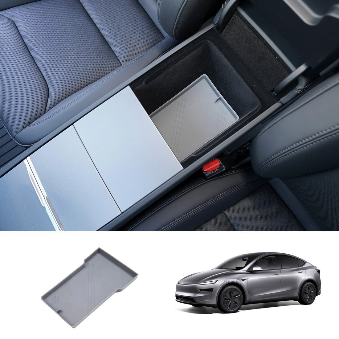 Silicone Console Armrest Box Lower Storage Tray for Tesla Model Y Juniper 2025+ - acetesla