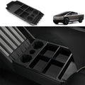 Split Lower Center Console Storage Tray with Cup Holder for Cybertruck - acetesla