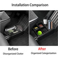 Split Lower Center Console Storage Tray with Cup Holder for Cybertruck - acetesla