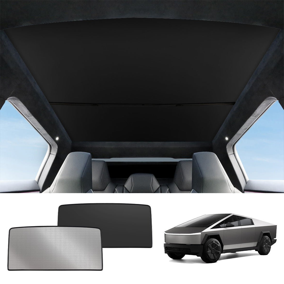 Split Nano Ice Crystal Glass Roof Sunshade for Cybertruck (2 PCS) - acetesla