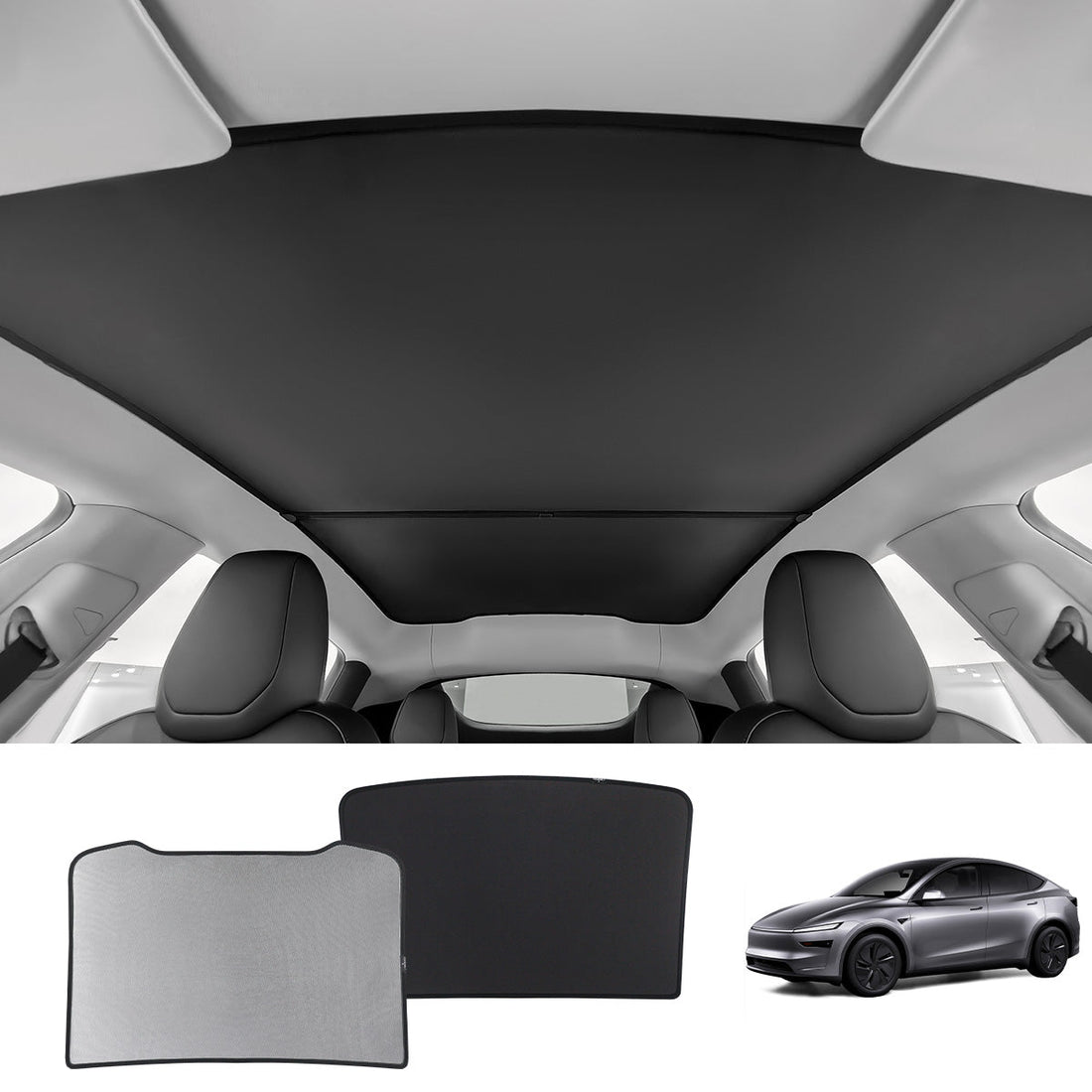 Split Nano Ice Crystal Glass Roof Sunshade for Tesla Model Y Juniper 2025+ - acetesla