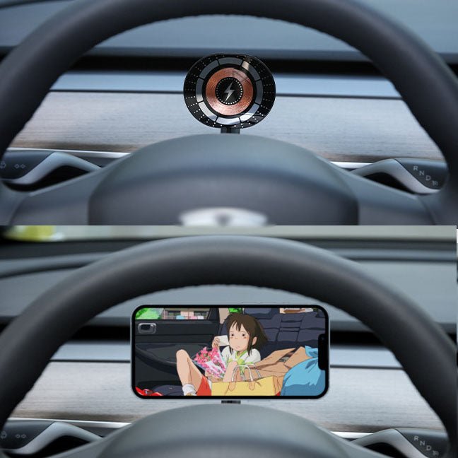 Steering Wheel Magnetic Magsafe Wireless Charging Phone Holder For Tesla Model 3/Y(2017 - 2024) - acetesla