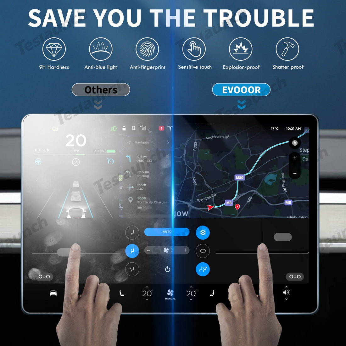 Tempered Glass(9H) Screen Protector For Tesla Model Y Juniper 2025+ - acetesla