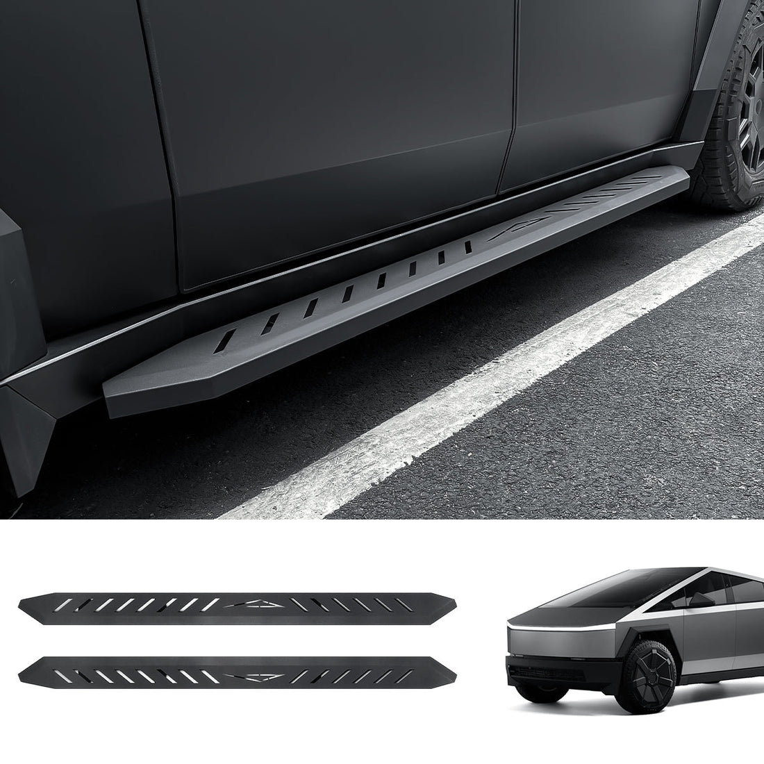 Tesla Cybertruck Running Boards Side Steps - Exterior Brackets Nerf Bars - acetesla
