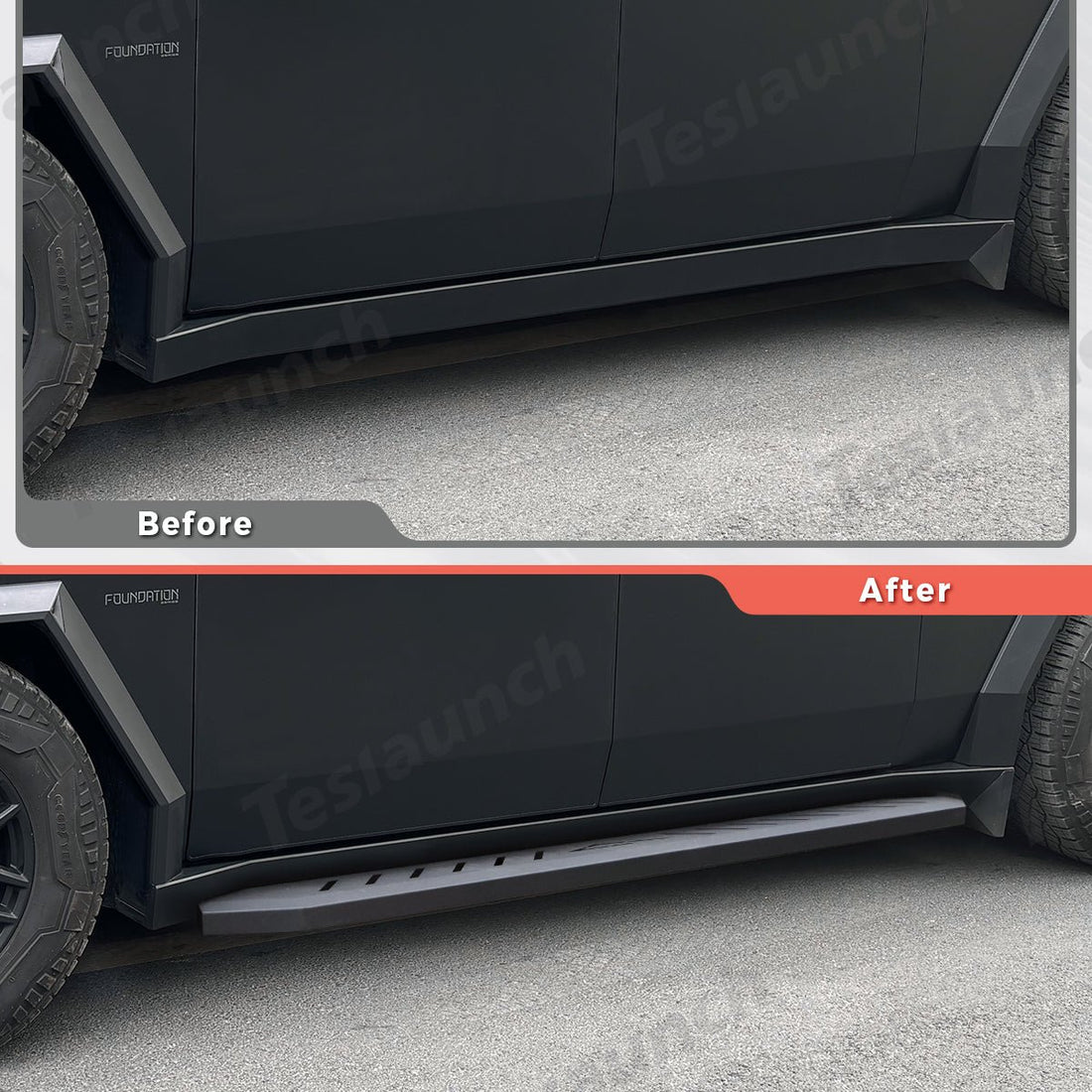 Tesla Cybertruck Running Boards Side Steps - Exterior Brackets Nerf Bars - acetesla