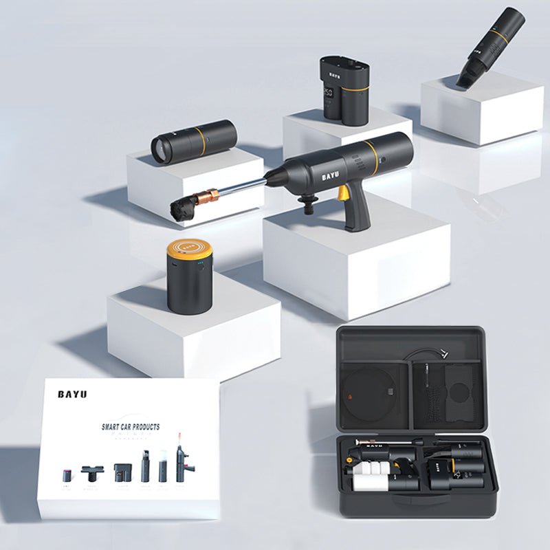 Teslaunch x BAYU All in One Multifunctional Car Kit - Car Washer, Air Pump, Vacuum Cleaner, Glare Flashlight, Mobile Phone Charger - acetesla