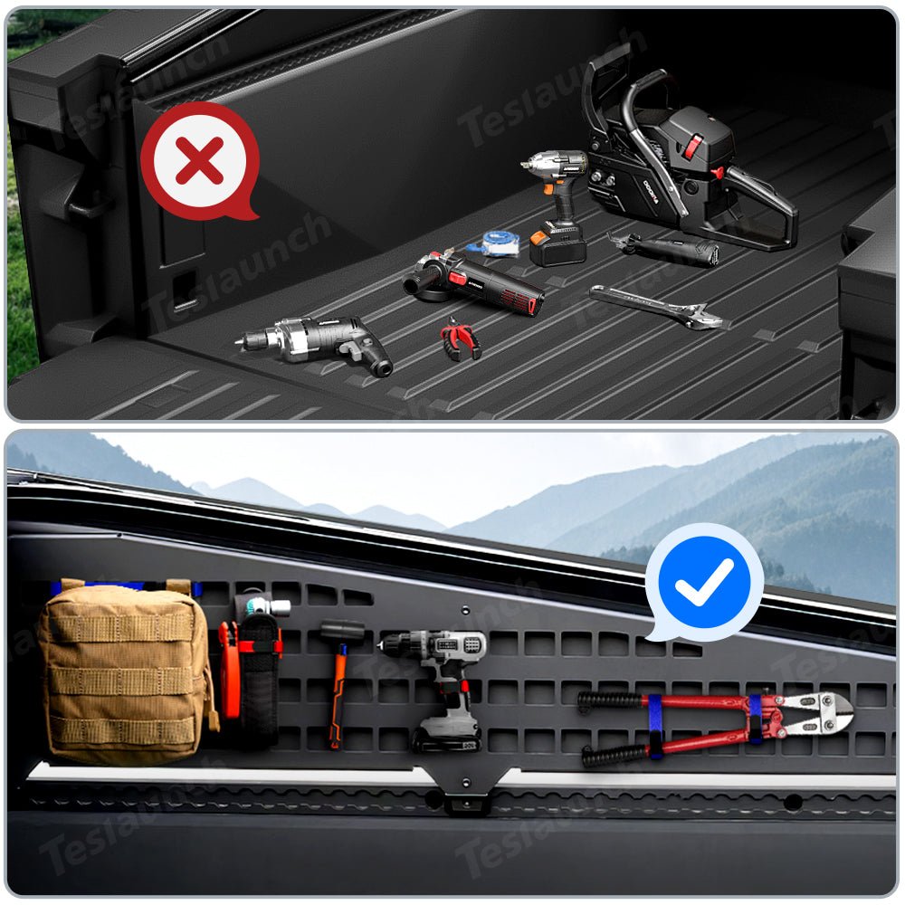 Truck Bed L - Track Molle Panels for Tesla Cybertruck - acetesla