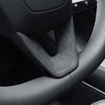 Tumbled Leather Steering Wheel Panel for Tesla Model 3 Highland - acetesla