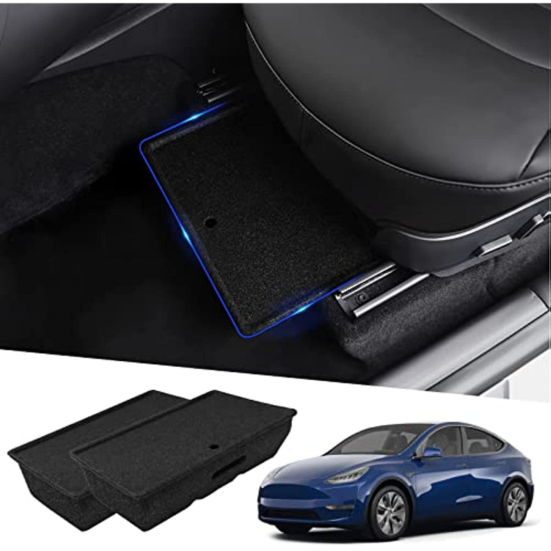 Under Seat Storage Box for Tesla Model Y 2 pcs - acetesla