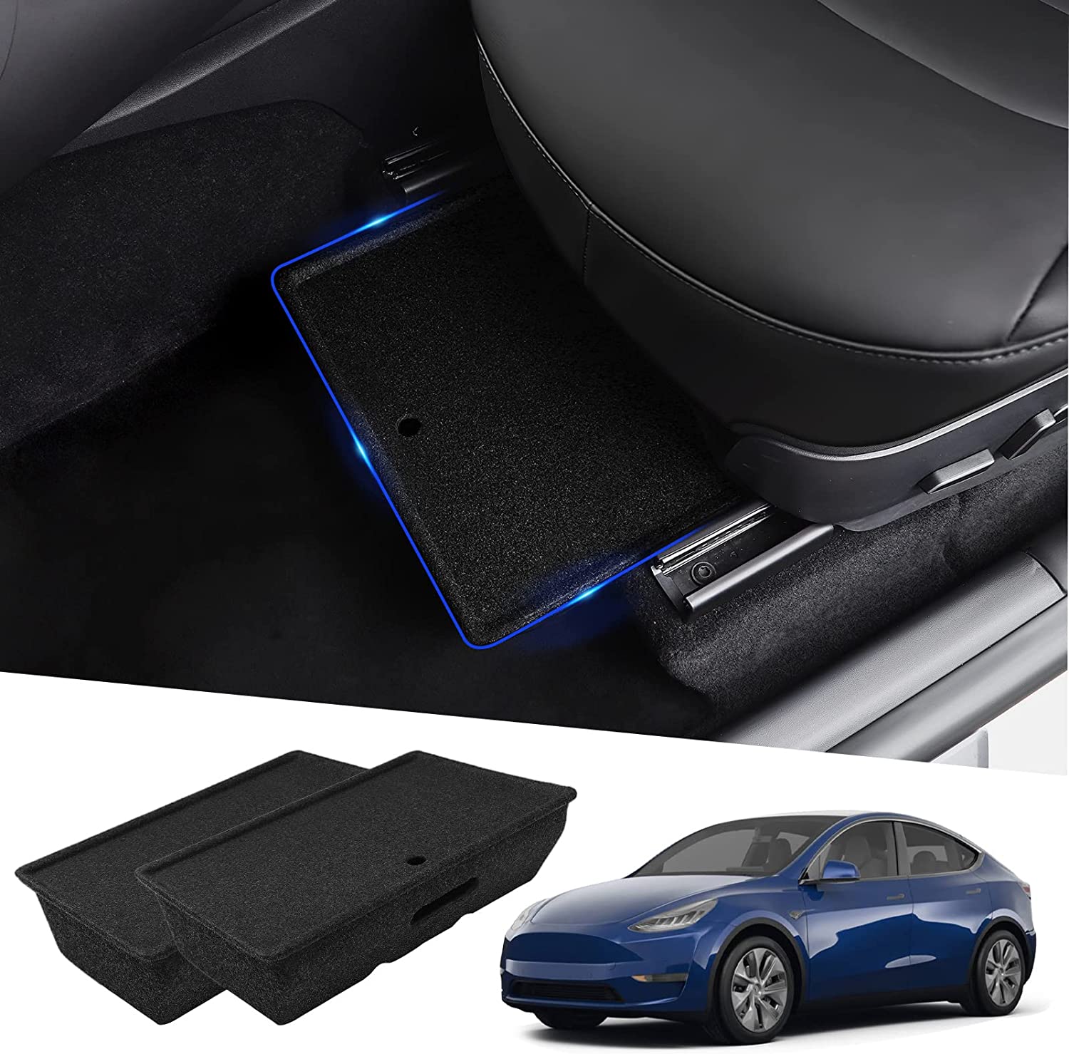 Under Seat Storage Box for Tesla Model Y 2 pcs - acetesla