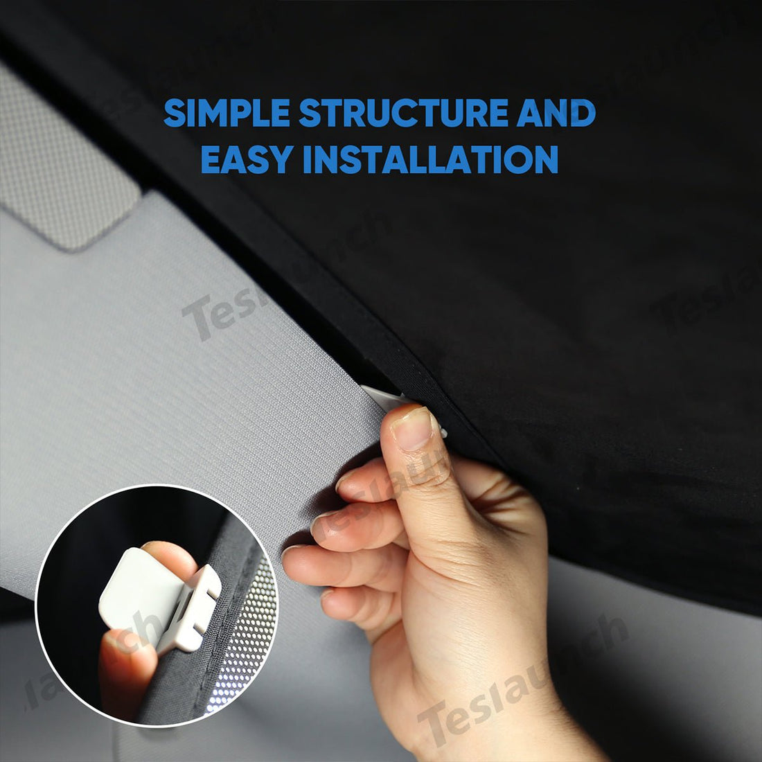 Upgrade Built - In Reflective Ice Crystal + Suede Sunroof Sunshade for Tesla 2024 Model 3 Highland - acetesla