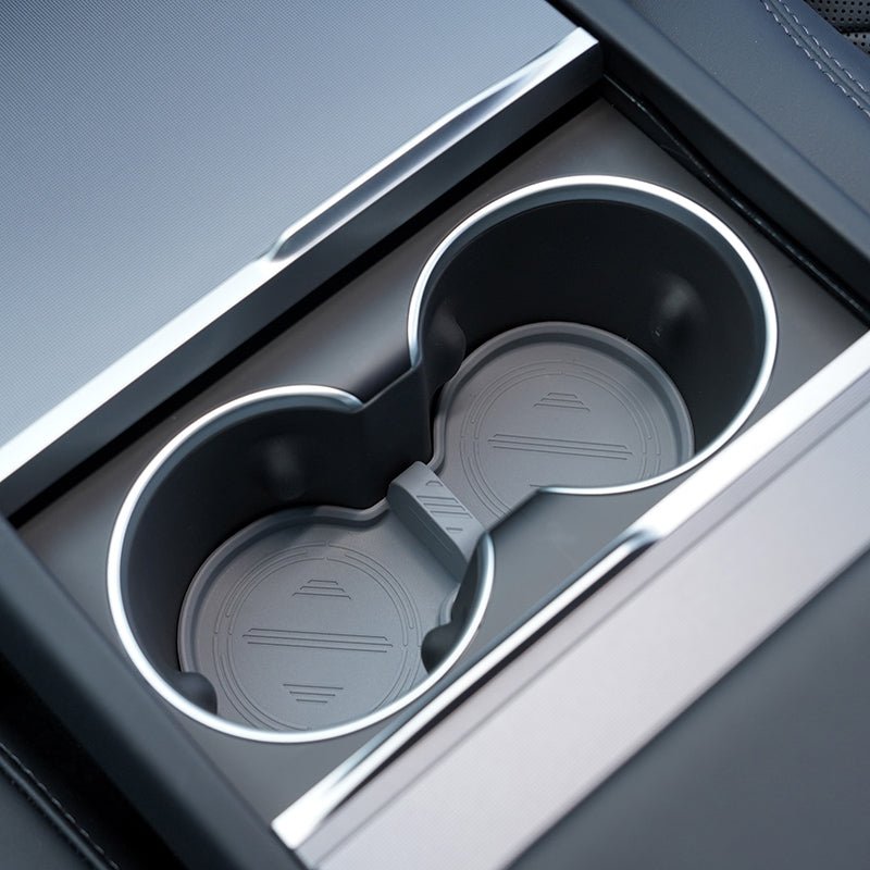 Water Cup Holder Storage Box Console TPE Silicone Holder Cup Holder Insert for Tesla Model Y Juniper 2025+ - acetesla
