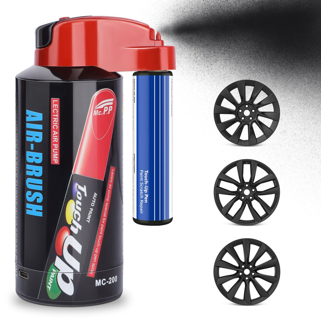 Wheel Rims Touch Up Paint Electric Sprayer Repair Kit for Tesla 3/Y/S/X - acetesla