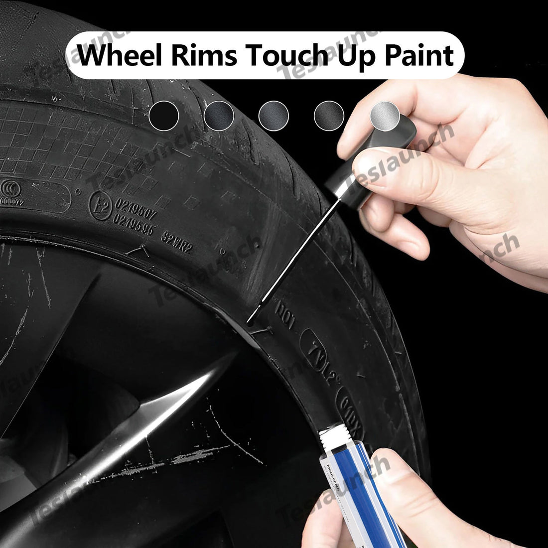 Wheel Rims Touch Up Paint Kit for Tesla Model 3/Y/S/X - DIY Curb Rash Repair with Color - matched Touch Up Paint - acetesla