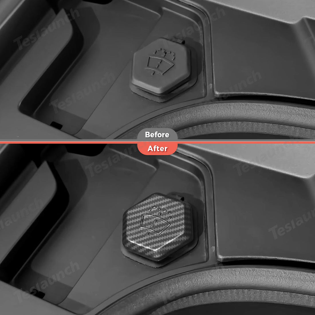 Windshield Washer Fluid Filler Cap Trim Cover (Carbon Fiber Pattern ABS) for Cybertruck - acetesla