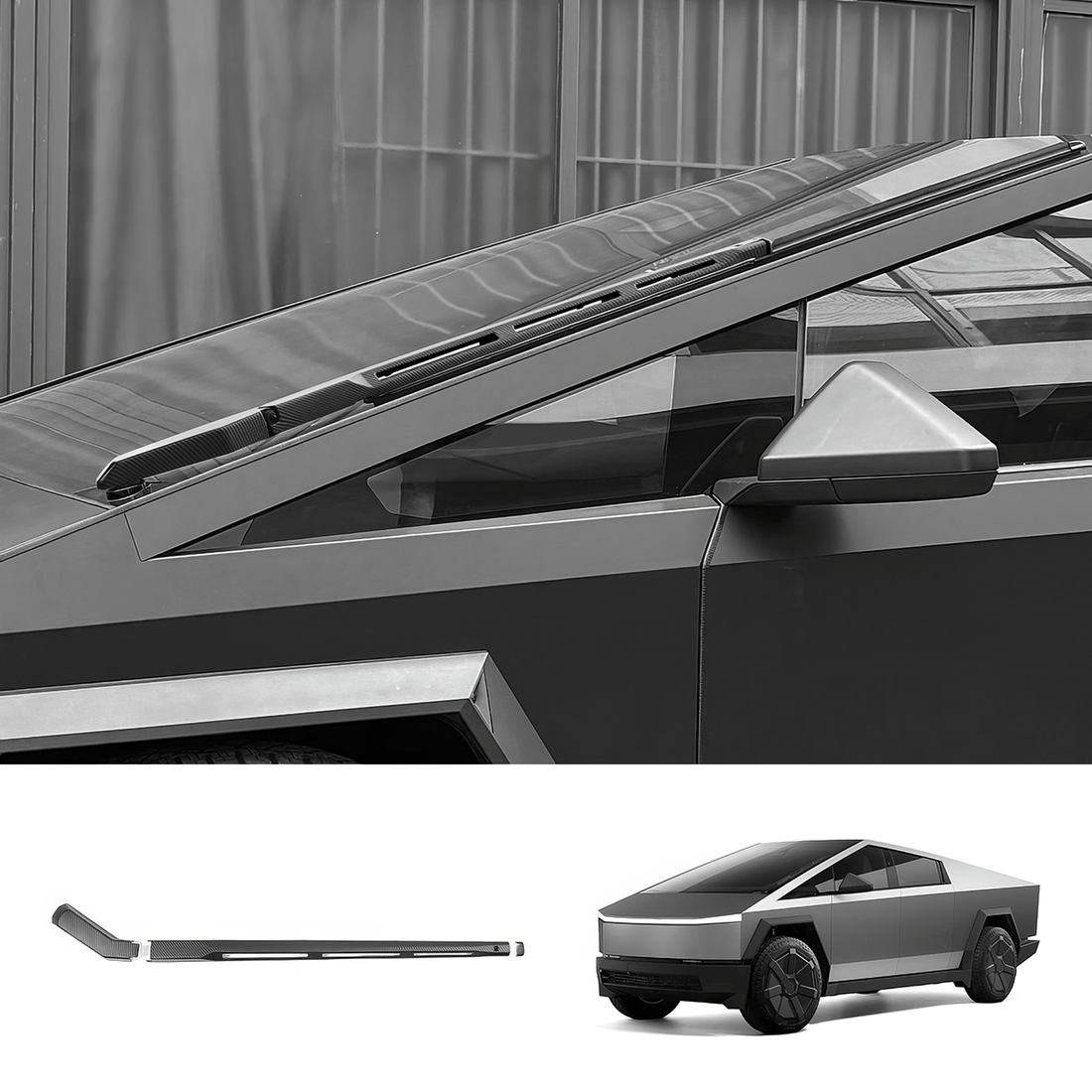 Windshield Wiper Covers (Carbon Fiber Pattern ABS) for Cybertruck - acetesla