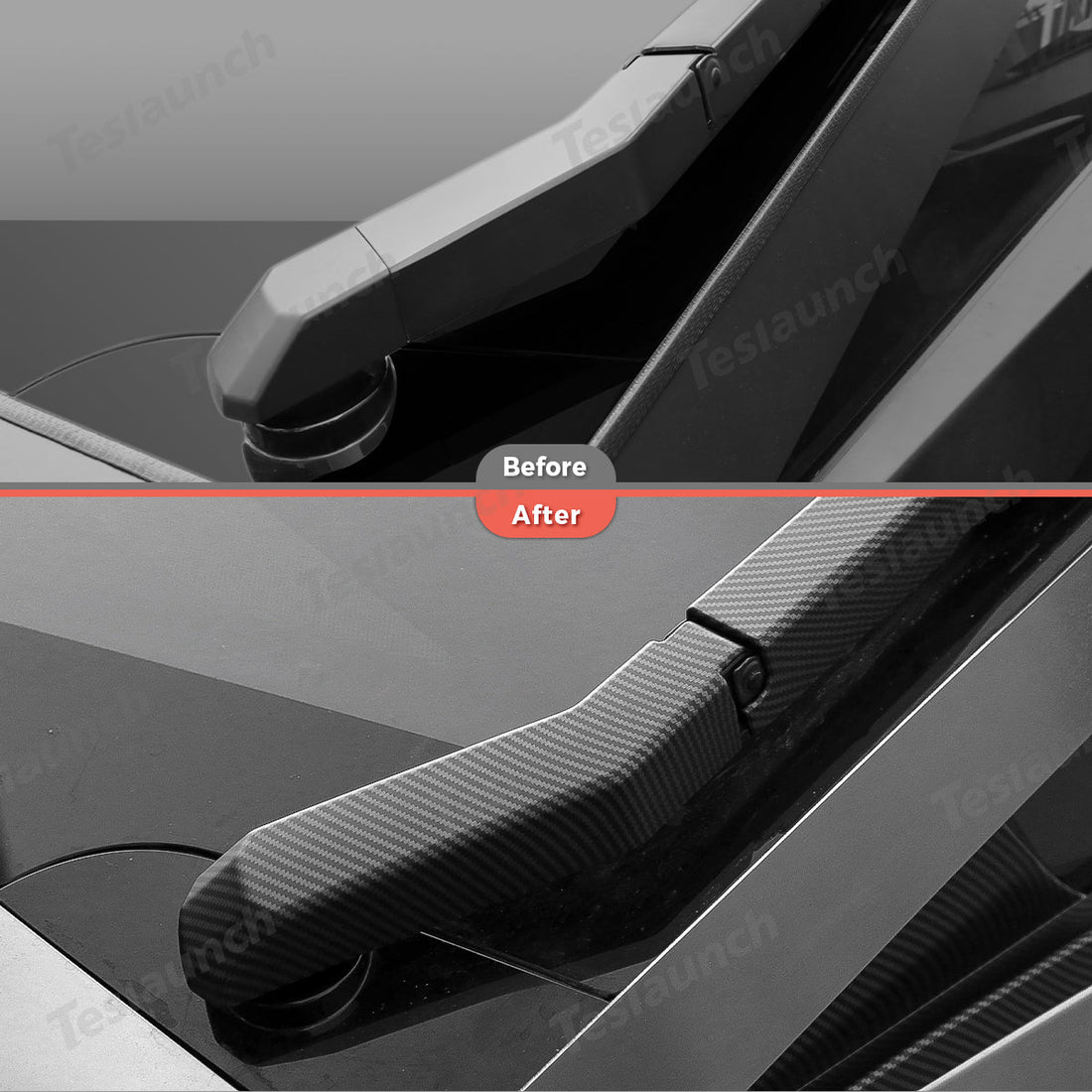 Windshield Wiper Covers (Carbon Fiber Pattern ABS) for Cybertruck - acetesla