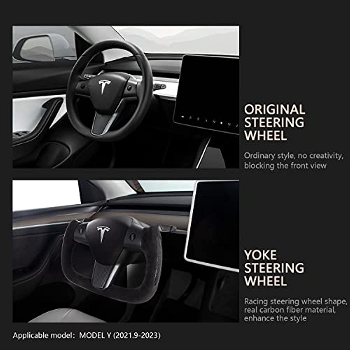 Yoke Plaid Steering Wheel for Tesla Model 3 / Y - acetesla