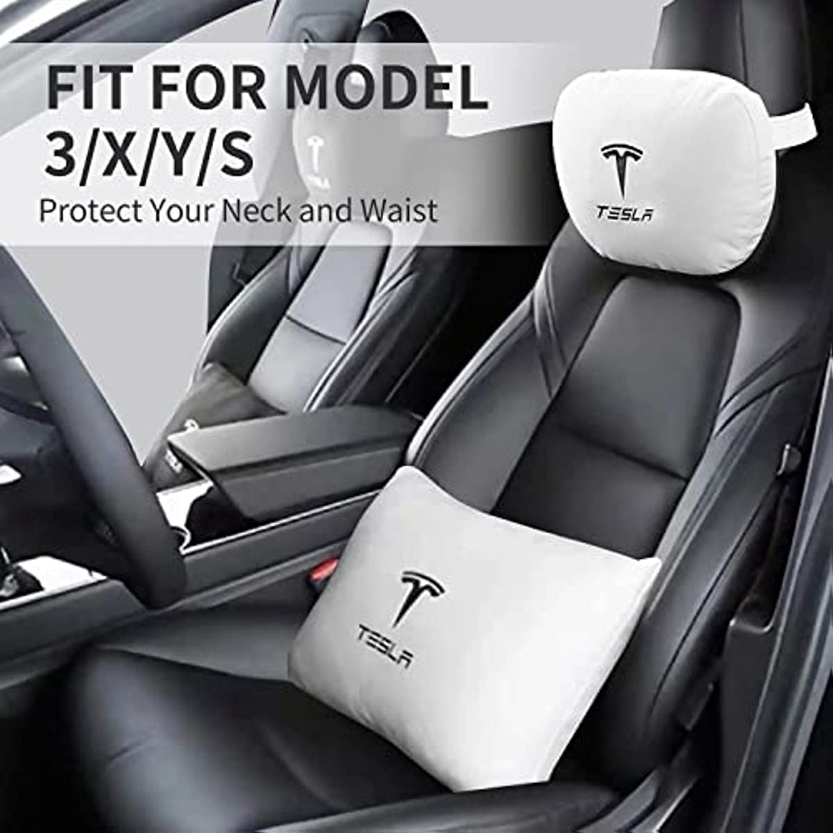Lumbar Neck Car Pillow for Tesla Model 3 / Y / X / S - acetesla